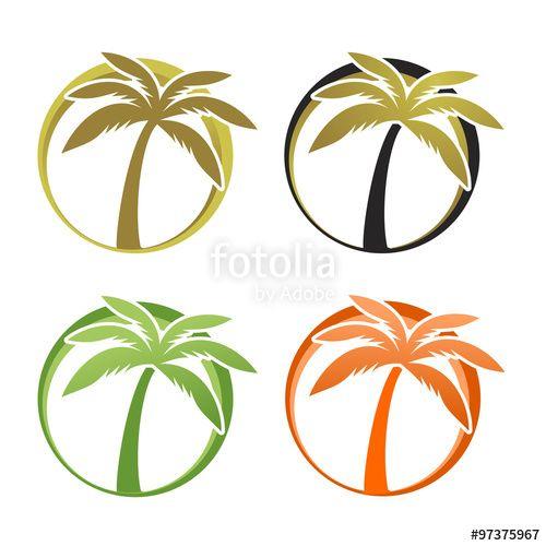 Palm Tree Circle Logo - Palm Tree Circle Stock Image And Royalty Free Vector Files