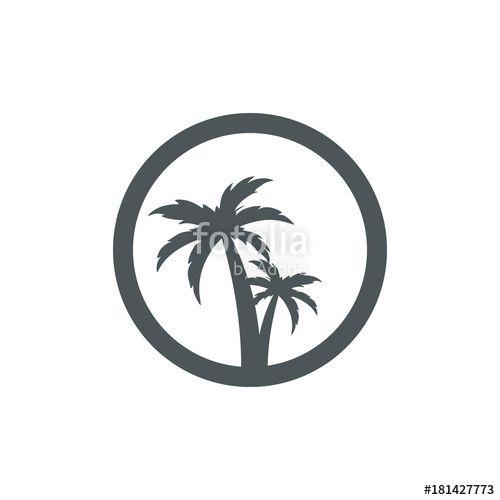 Palm Tree Circle Logo - Palm Tree Circle Stock Image And Royalty Free Vector Files
