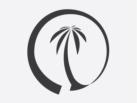 Palm Tree Circle Logo - Two palm trees Logos