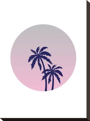 Palm Tree Circle Logo - Palm Tree Circle Stretched Canvas Print