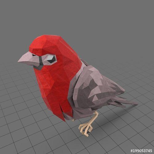 Standing Red Bird Logo - Stylized red bird standing. Buy this stock 3d asset and explore ...