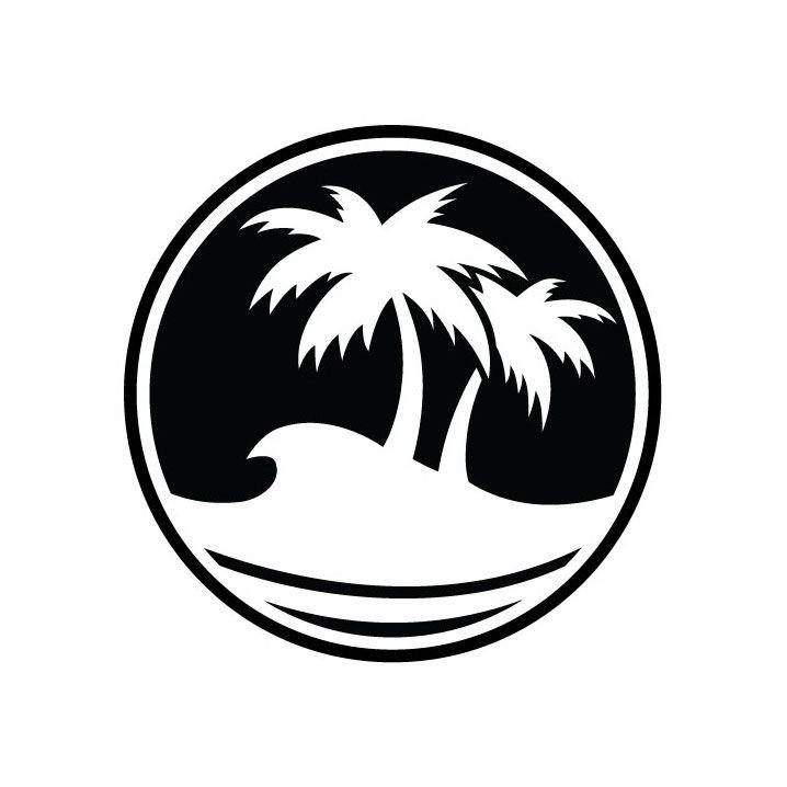 Palm Tree Circle Logo - Black Tree In Circle Logo Black And White Stripes