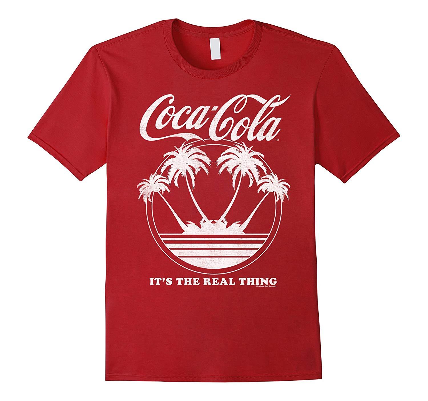 Palm Tree Circle Logo - Coca-Cola Palm Tree Circle The Real Thing Graphic T-Shirt-RT ...