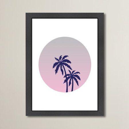 Palm Tree Circle Logo - Wrought Studio Cabrini Palm Tree Circle Framed Graphic Art