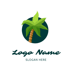 Palm Tree Circle Logo - Free Palm Tree Logo Designs. DesignEvo Logo Maker