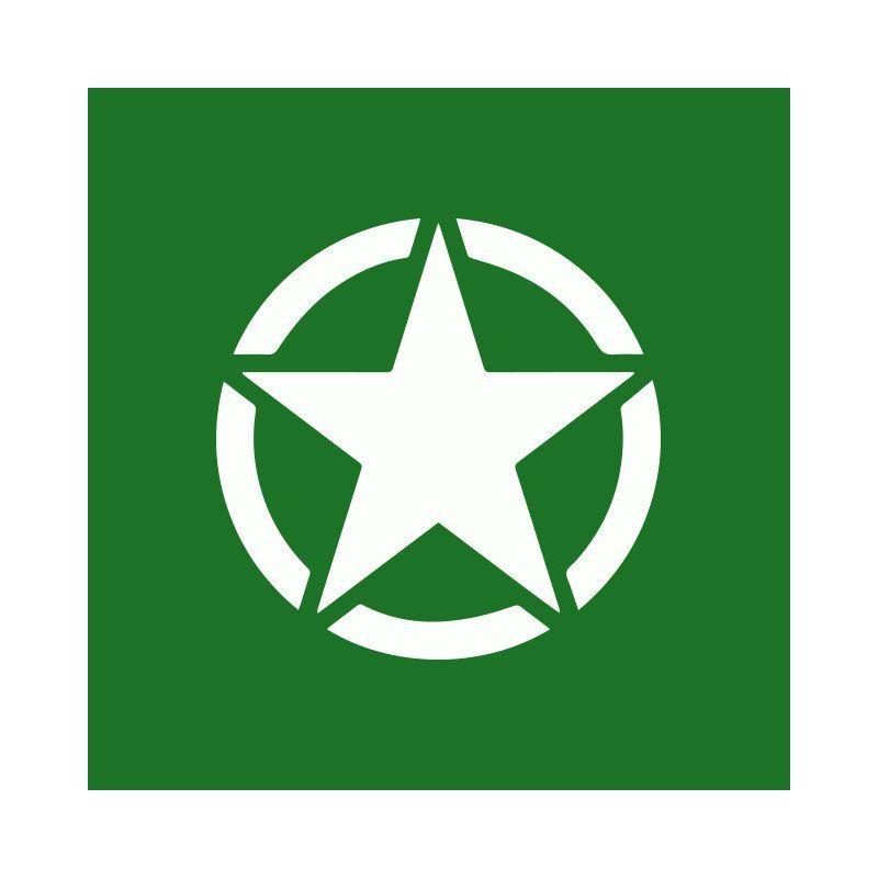 White and Green Star Logo - t-shirt US Army WW2 White Star green