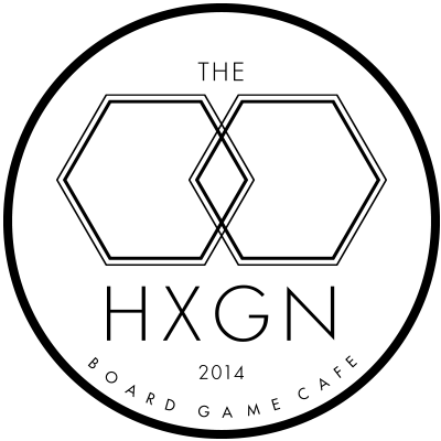Black Hexagon Circle Logo - hexagon-logo-circle-black - The Hexagon Board Game Café
