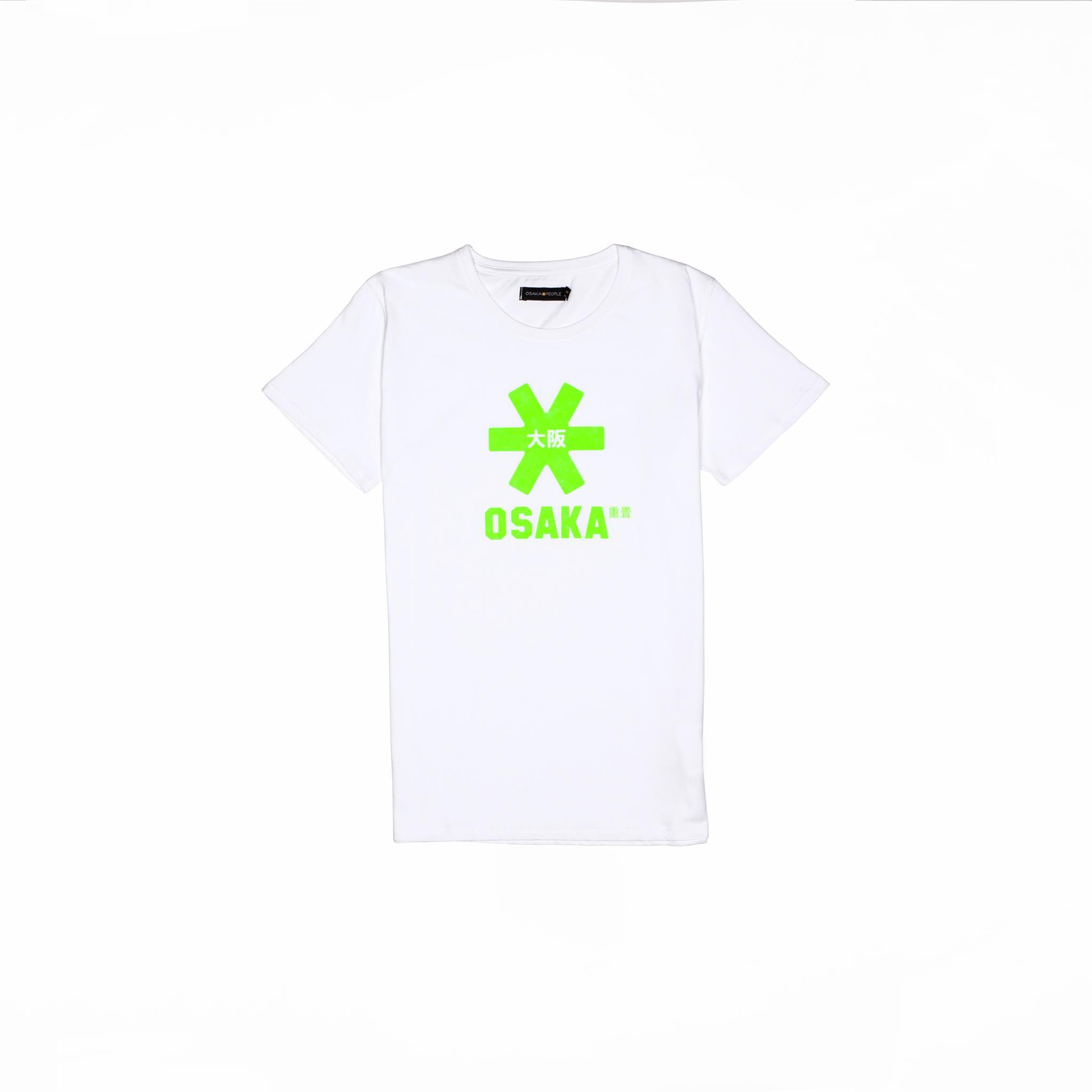 White and Green Star Logo - Osaka Mens Green Star T-shirt in White – MT13