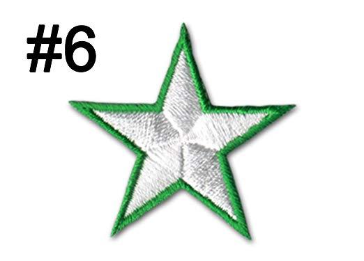 White and Green Star Logo - White with Green Star Embroidered iron on patch Badge 5cm x 5cm ...