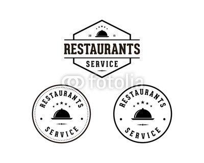 Black Hexagon Circle Logo - Service Restaurant Cloche Icon Logo Circle and Hexagon Vector Set ...