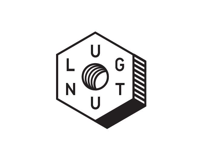 Black Hexagon Circle Logo - LUGNUT Design, Logotype, Nut, Hexagon, Stacked