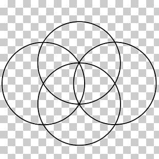 Black Hexagon Circle Logo - Overlapping circles grid Sacred geometry Hexagon, circle PNG clipart
