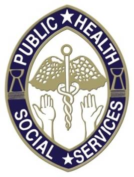 The Department Logo - Department of Public Health and Social Services. Dipattamenton