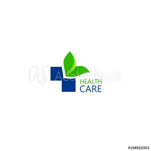 White Cross Company Logo - Logo cross and leaves. Logo for the clinic, pharmaceutical company ...