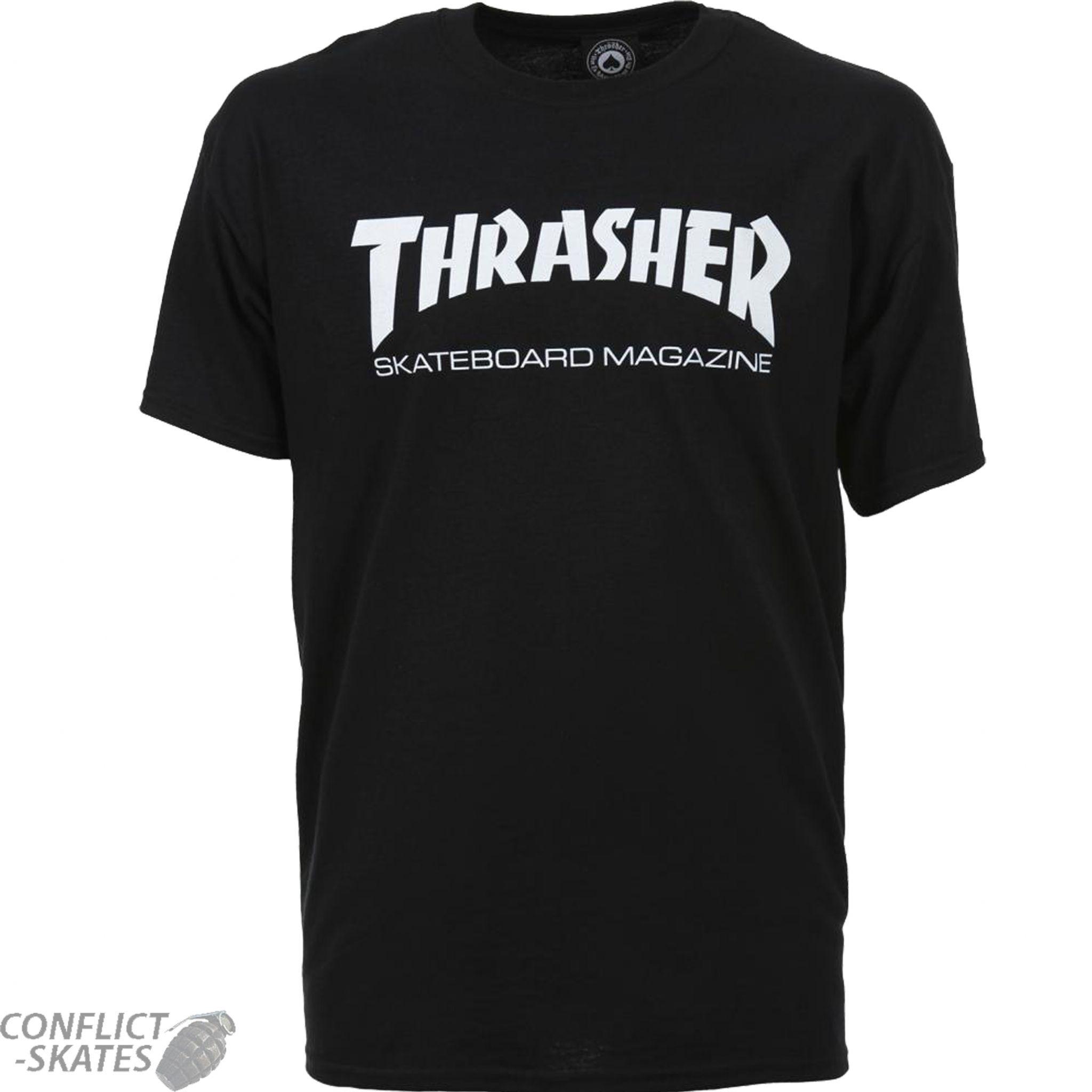 Thrasher Mag Logo - THRASHER MAGAZINE Skate Mag Logo Skateboard T Shirt BLACK S M L XL