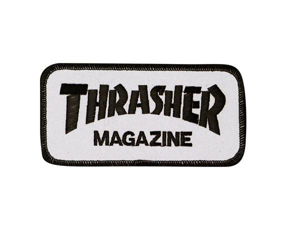 Thrasher Mag Logo - Thrasher Mag Logo Patch White - Black - Black Sheep Skate Shop