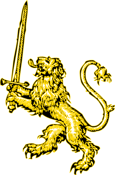 Yellow Lion Logo - Yellow Lion With Sword Clip Art at Clker.com - vector clip art ...