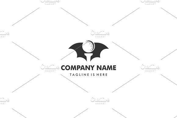 Bat and Ball Logo - bat stand putter golf ball logo ~ Logo Templates ~ Creative Market