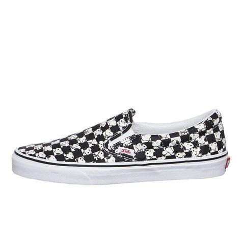 Snoopy Vans Logo - Vans x Peanuts - UA Classic Slip-on (Snoopy / Checkerboard) | HHV