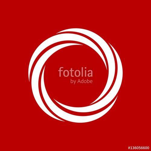 Red and White Swirl Logo - White Curl Spiral Swirl Circle on Red Background Logo Vector
