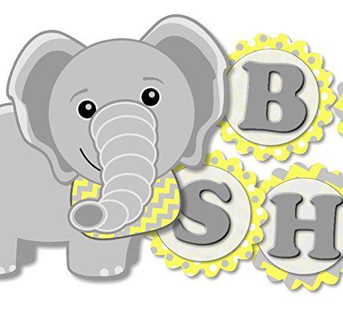 Yellow Elephant Logo - Yellow Elephant 'BABY SHOWER' Banner Decorations Garland