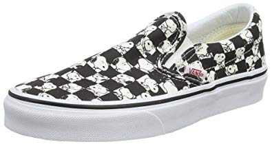 Snoopy Vans Logo - Vans Unisex Classic Slip-On (Peanuts) Snoopy/Checkerboard Skate Shoe ...