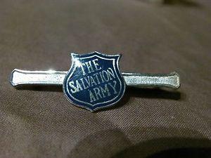 Silver Blue Shield Logo - VINTAGE STERLING SILVER SALVATION ARMY BLUE SHIELD PIN Uniform Badge