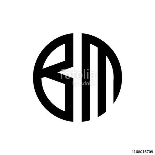 Black Letters Logo - initial letters logo bm black monogram circle round shape vector ...