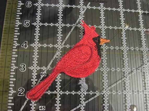 Standing Red Bird Logo - RED BIRD free standing lace ornament made from rayon thread | Etsy