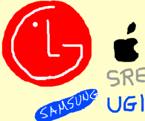 Red LG Logo - LG logo is PacMan. - Drawception