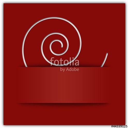 Red and White Swirl Logo - White swirl applique on red background