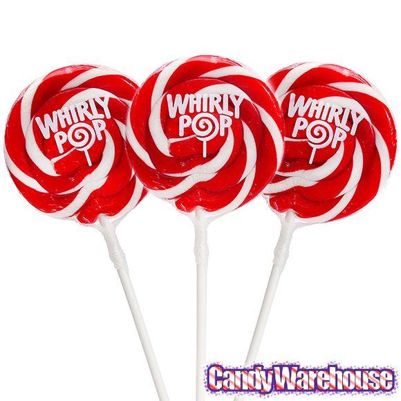 Red and White Swirl Logo - Whirly Pop 1.5-Ounce Swirl Suckers - Red: 24-Piece Display ...