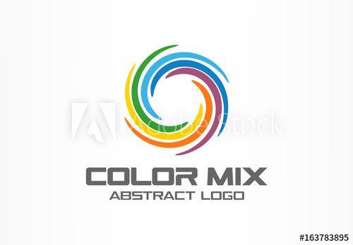 Rainbow Circle Corporate Logo - Abstract business company logo. Corporate identity design element ...