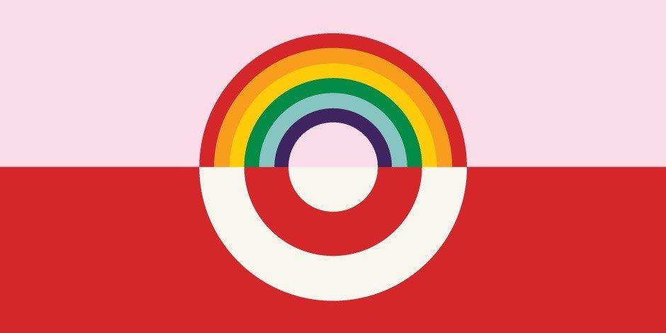 Red Rainbow Logo - target standing up