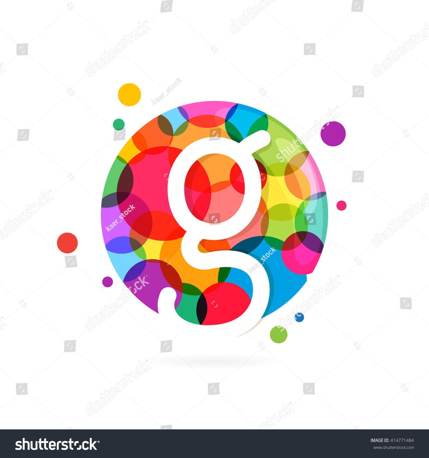 Rainbow Circle Corporate Logo - G letter logo in circle with rainbow dots. Font style, vector design ...