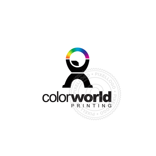 Rainbow Circle Corporate Logo - Print Shop Playing With Colors. Vector Logos and Logo