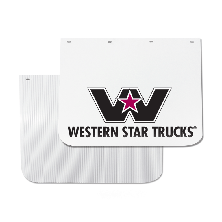 Black and White Western Star Logo - Mudflap Anti Spray WST Logo RDMF2418WS - Western Star