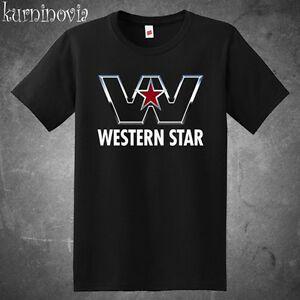 Black and White Western Star Logo - Western Star American Trucks Logo Men's Black T Shirt Size S M L XL