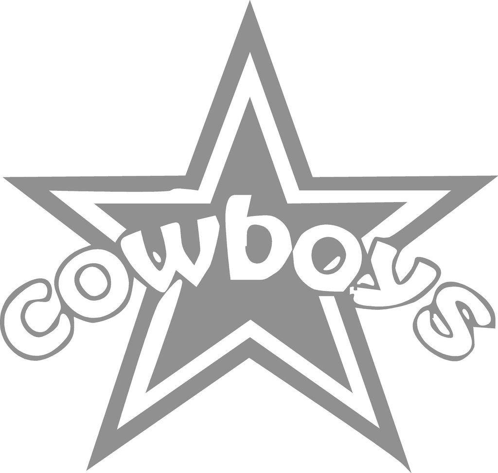 Black and White Western Star Logo - Dallas Cowboy Star Vinyl Decal measures approximately 7 x 6.75