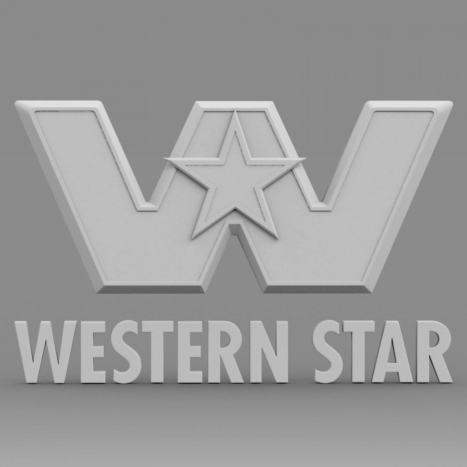 Black and White Western Star Logo - Western star logo 3D Model in Parts of auto 3DExport