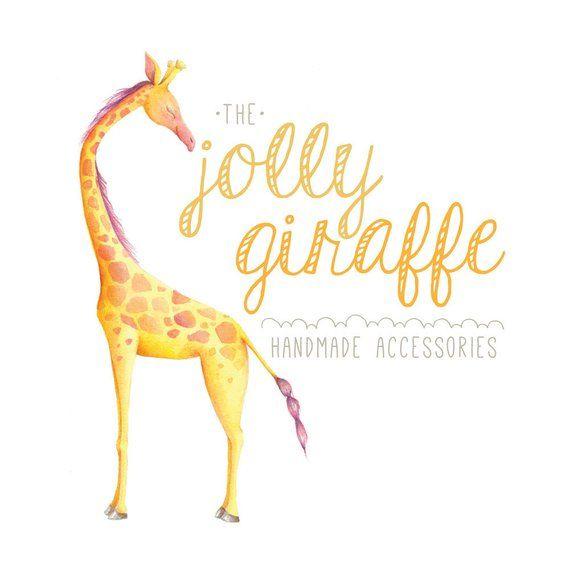 Giraffe Logo - Giraffe logo design watercolor watercolour yellow watermark | Etsy