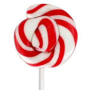 Red and White Swirl Logo - Sweets Red & White Mini Swirl Lollipops - Sour Strawberry Flavour 50pk