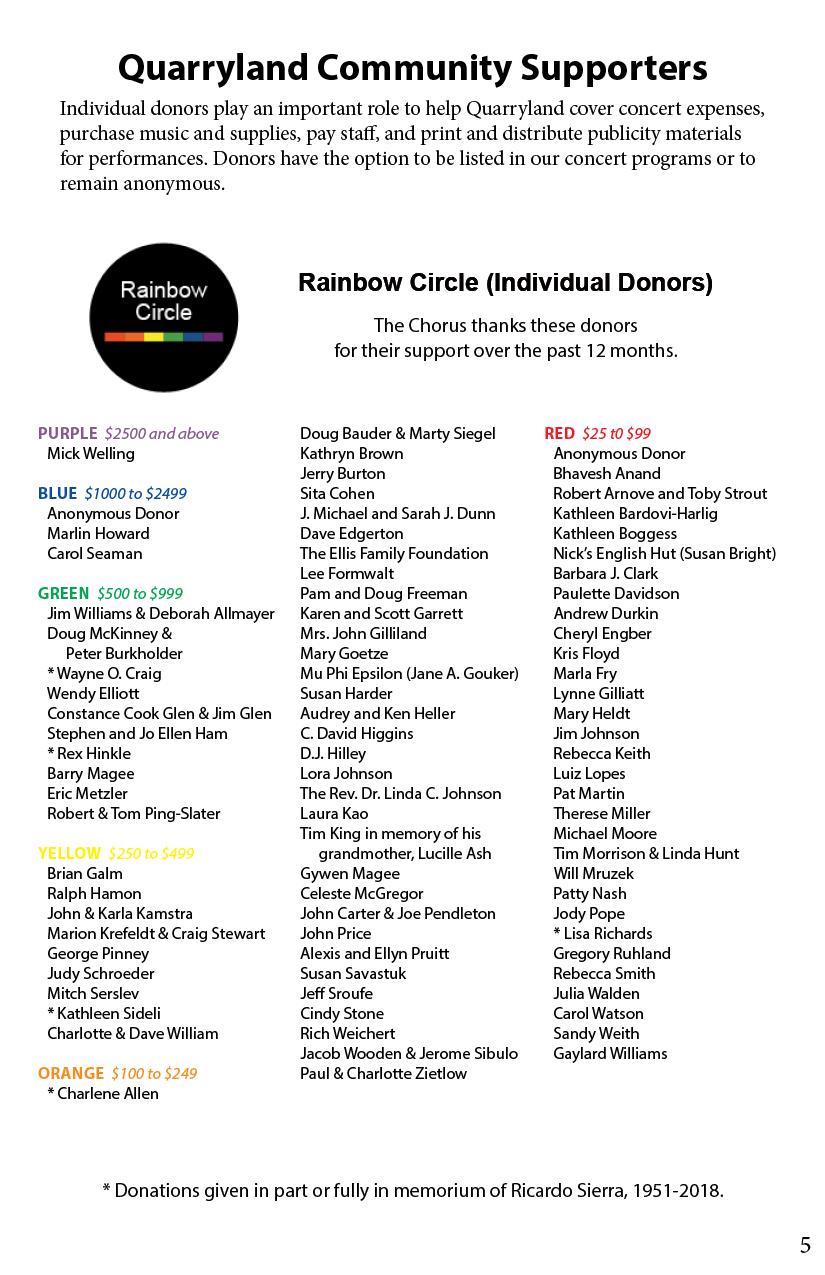 Rainbow Circle Corporate Logo - Support | Quarryland Men's Chorus