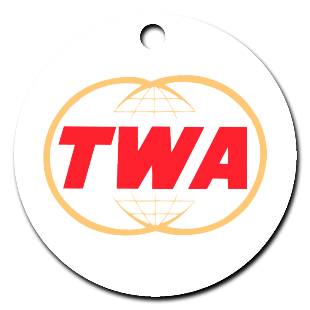 Round Red Globe Logo - TWA Twin Globe Logo Ornaments – Airline Employee Shop