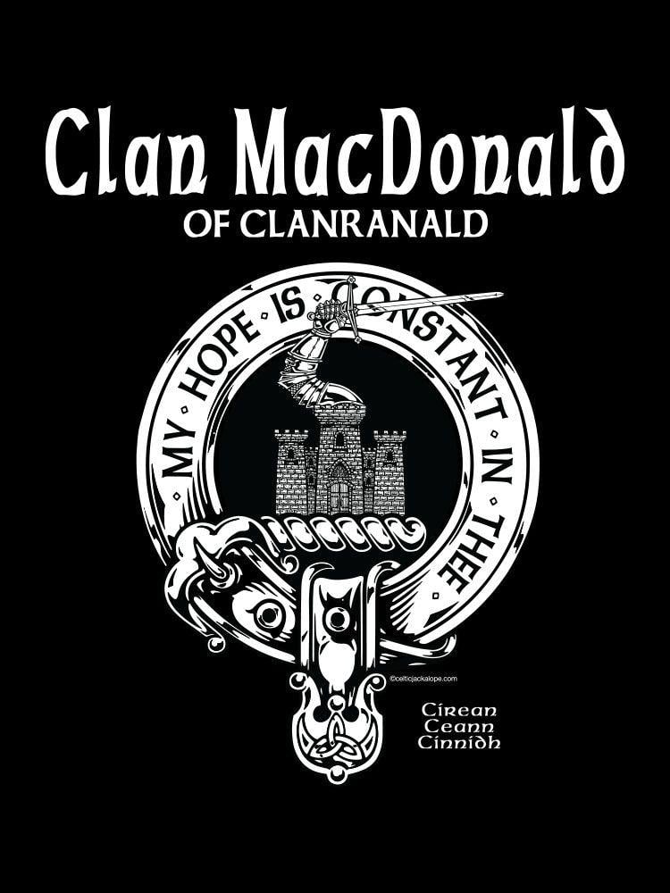 Evil Jackalope Logo - Clan MacDonald of Clanranald Clansman's Crest Badge T-Shirt – Celtic ...