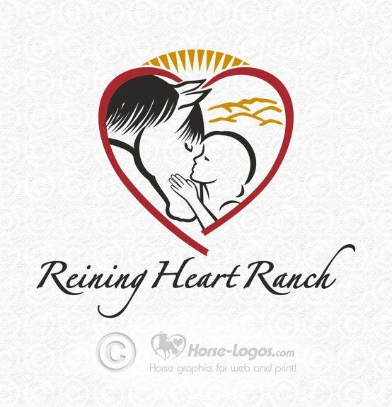 Horse Heart Logo - Reining Heart Ranch love reins - Custom logo design created