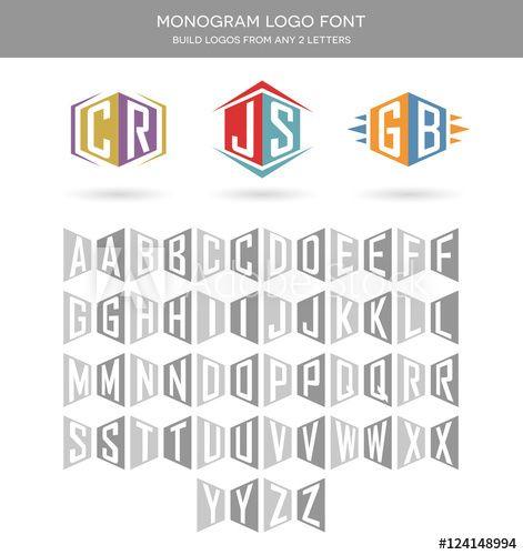 2- Letter Logo - initials logo font for building 2 letter logos. monogram letter set ...