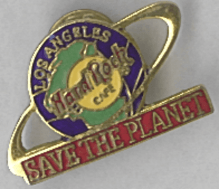 Round Red Globe Logo - Save the Planet' Globe Pin on Red Bar, Round, 3LC | Pins and Badges ...