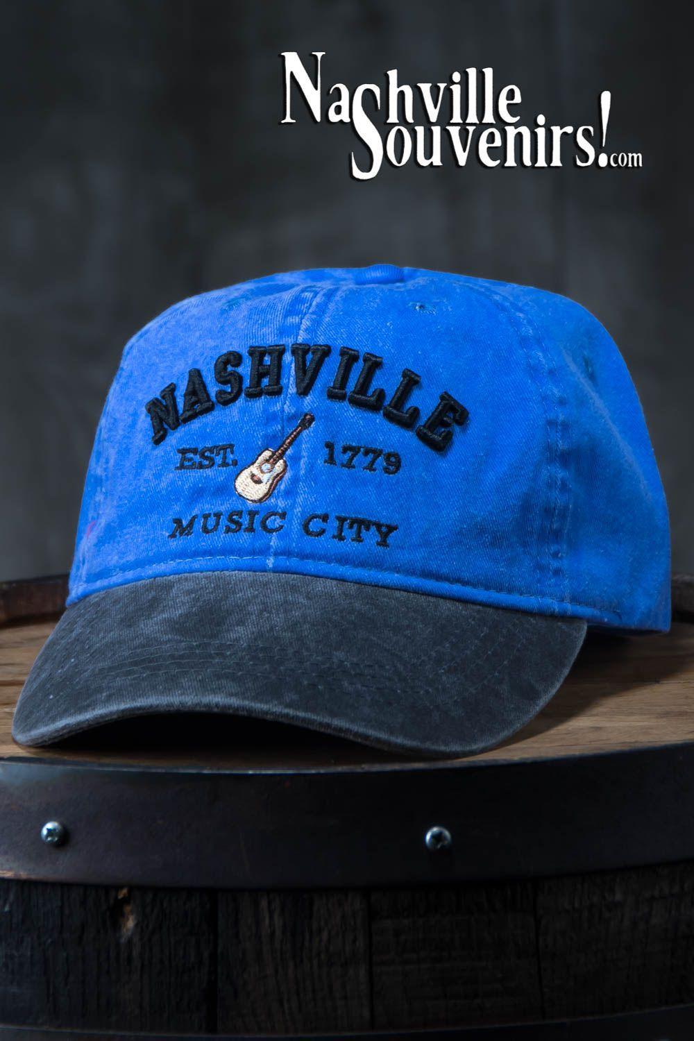 Blue and Charcoal Logo - Nashville Est. 1779 Music City hat in Blue with Charcoal bill