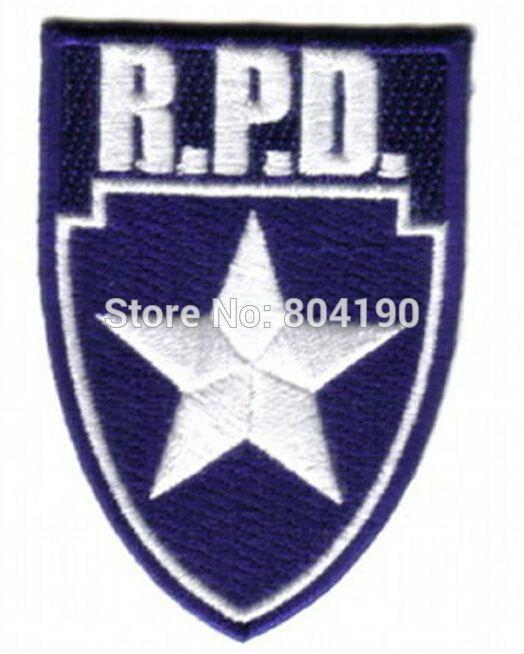 Silver Blue Shield Logo - 3.25 Resident Evil R.P.D. Silver Star Blue Logo Shield patch Comic